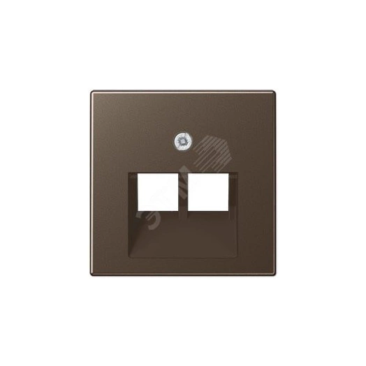 Накладка 2-ой телефонной/компютерной розетки  IAE/UAE (1 x 8-пол.)  Серия A500  Материал- термопласт  Цвет- мокко