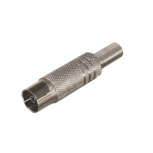 Разъем гнездо TV никель c пружиной REXANT