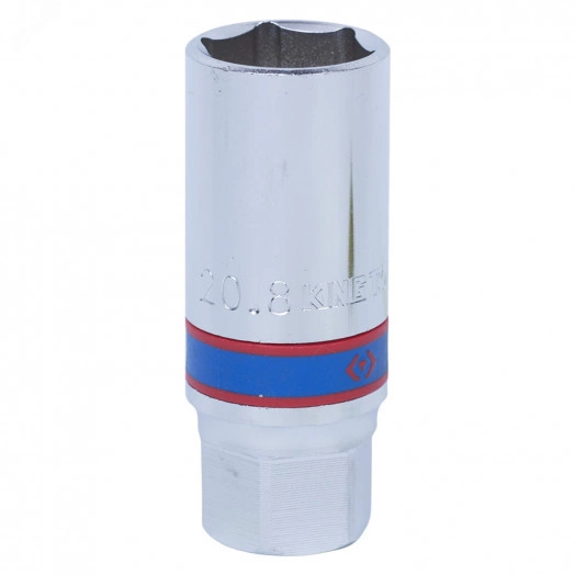 Головка свечная шестигранная 1/2', 21 мм, L = 70 мм, резиновый фиксатор