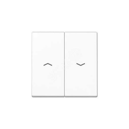 Клавиша 2-я с символом  стрелки  для жалюзийного выключателя  и кнопки  Серия A500  Материал- термопласт  Цвет- белый