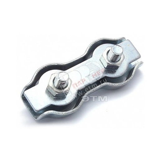 Зажим стальной 6мм Duplex для троса оцинкованный