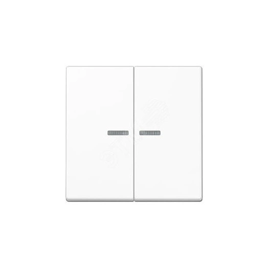 Клавиша 2-я для выключателей и кнопок  с окошком для подсветки. Серия A500  Материал- термопласт  Цвет- белый