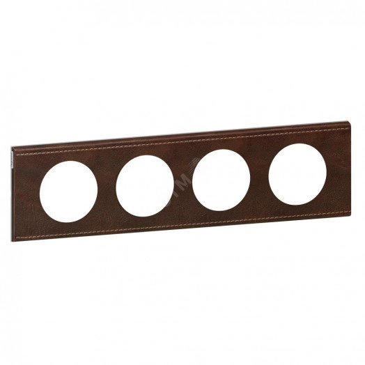 Рамка, четырехпостовая, коричневая текстурная кожа