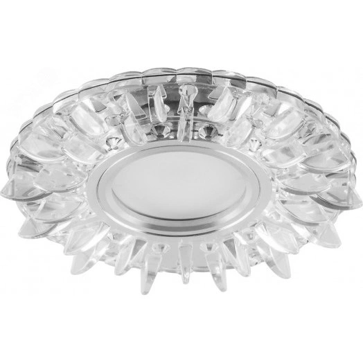 Светильник ИВО-50w G5.3 со светодиодной подсветкой 4000К прозрачный хром