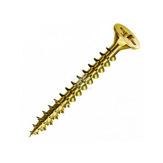 Шуруп универсальный 4,5х70 потайная головка, остроконечный, желтопассивированный (150шт) - коробка