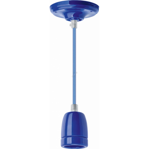 Светильник с проводом 1м.Е27 декор синий