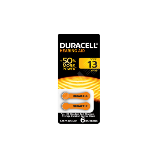 Элемент питания Duracell ZA13-6BL (60/600/54000)