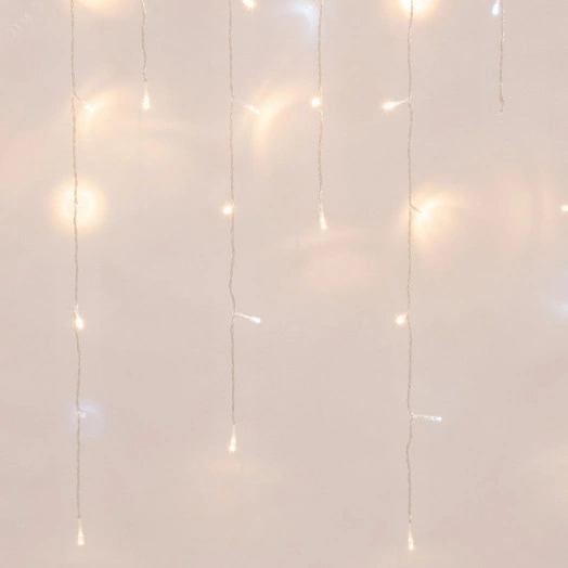 Бахрома светодиодная с эффектом мерцания 3м Соединяемая 200 светодиодов Теплый белый и белый свет Провод прозрачный