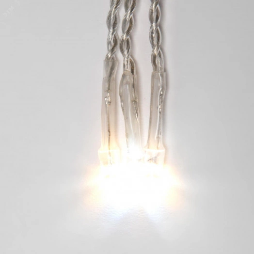 Бахрома светодиодная с эффектом мерцания 3м Соединяемая 200 светодиодов Теплый белый и белый свет Провод прозрачный