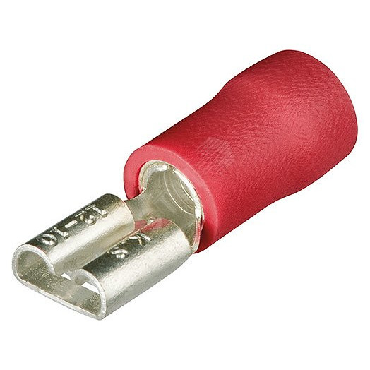 Гильзы флажковые изолированныеованные красные штекер: 63 x 08 мм 05 - 10 мм (AWG 20-17) 100 шт KN-9799020