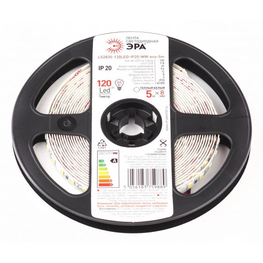 Светодиодная лента LS2835-120LED-IP20-WW-eco-5m 12В ЭРА