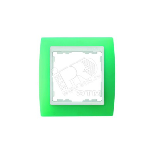 Рамка на 4 поста, S82, зеленый полупрозрачный - белый