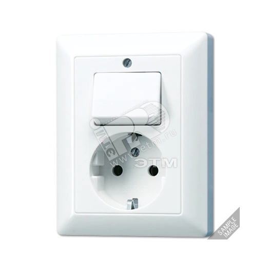 Розетка штепсельная SCHUKO 16A 250V с универсальным выключателем слоновая кость