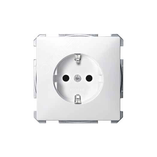 Механизм розетки Schuko с винтовыми зажимами белый