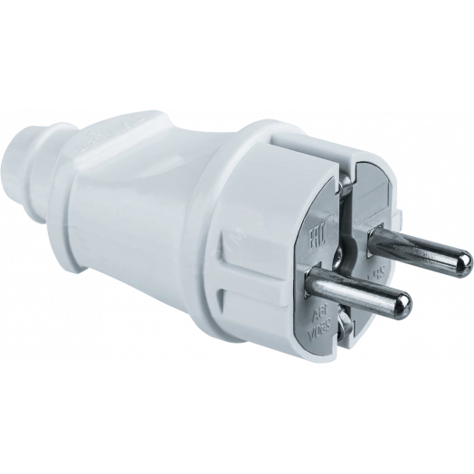 Вилка Navigator 61 359 NCA-PL02-16A-E-WH прямая с заземлением белая