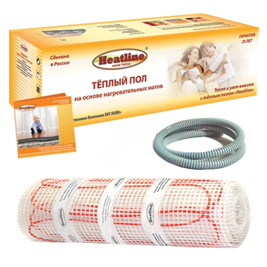 Мат нагревательный HEATLINE MS-600-4,0 двухжильный 600Вт 4м2