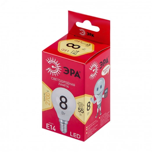 LED P45-8W-827-E14 R Е14 / E14 8 Вт шар теплый белый свет