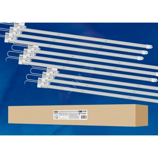 ULY-P91-20W/SPFR/K IP65 AC220V CLEAR KIT09 Светильник для растений светодиодный линейный, 1200мм. Спектр для фотосинтеза. В составе набора из 9-ти штук. TM Uniel