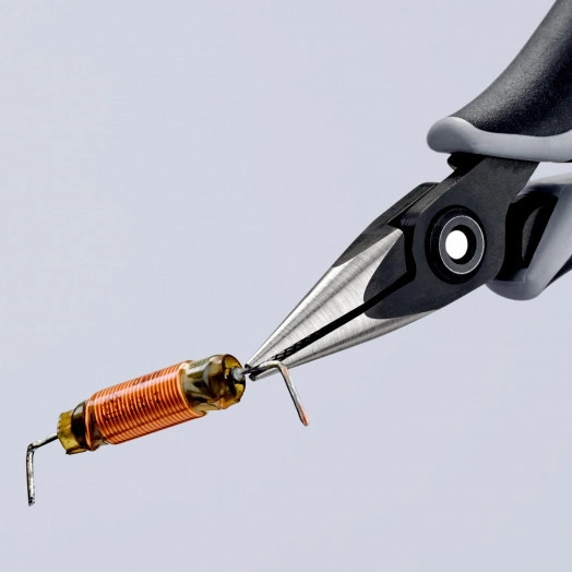 Прецизионные плоскогубцы захватные для электроники антистатические вороненые 130 mm KN-3452130ESD