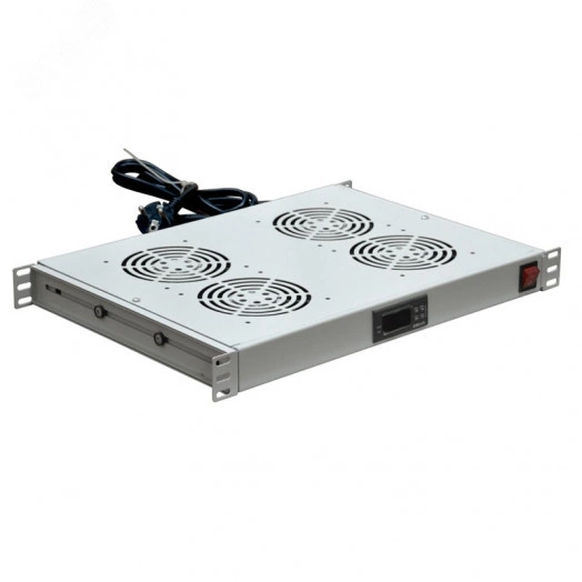 Модуль вентиляторный 19 с термостатом 1U с 4-мя вентиляторами