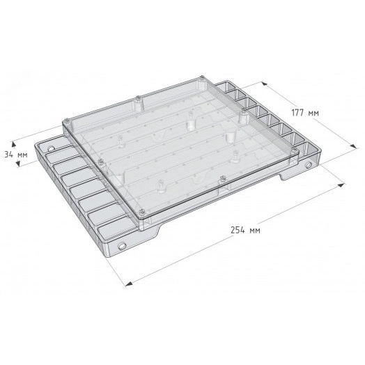 Светильник светодиодный ДВО-33Вт, IP20, 3800Лм, 5000К, Грильято, призм, 20х20см, Albatross