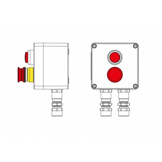 Взрывозащищенный пост управления GRP Взрывозащищенный пост управления GRP CPE-P-03-(1xLR(250)-1xP3E(11))-2xKA2MHK(C)1Ex d e IIC Т5 Gb / Ex tb IIIC T95°C Db IP66 / КЗ / ШЗ