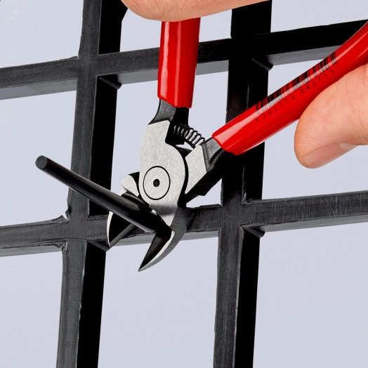 Бокорезы для пластмассы с пружиной удлинённые режущие кромки без фасок L-140 мм обливные рукоятки KN-7201140