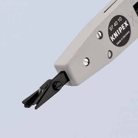 Инструмент для укладки кабелей LSA-Plus и их аналогов для укладки кабелей в каналы розетки и панели для кабелей типа UTP и STP 04 - 08 мм L-175 мм со встроенным крюком для вытягивания с разблокировкой KN-974010