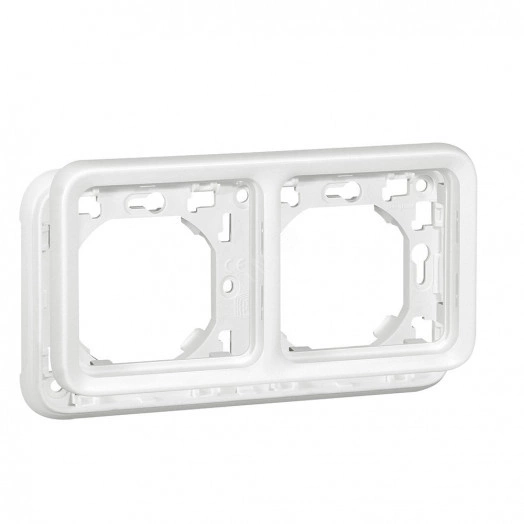 Рамка двухпостовая горизонтальная, цвет белый