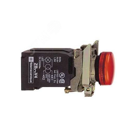 Лампа сигнальная 22мм с трансформатором питания красная