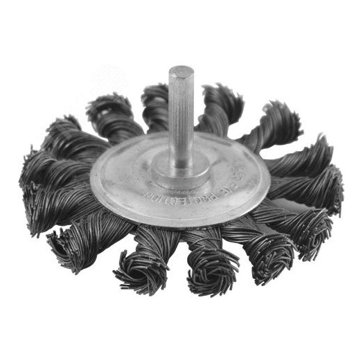 Кордщетка дисковая прямая, со шпилькой, стальная витая проволока 75 мм