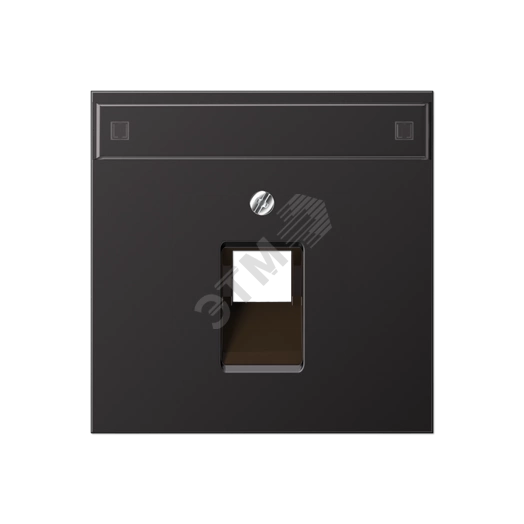 Крышка для одинарной телефонной и компютерной     розетки UAE с полем для надписи dark (лакиров.    алюминий) (AL2969-1NAUAD)