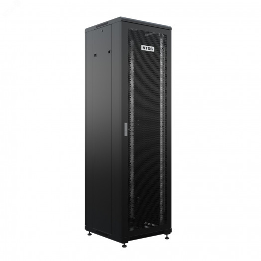 Шкаф напольный универсальный серверный NTSS R 42U 600х600мм, 4 профиля 19, двери перфорированная и сплошная металл, боковые стенки съемные, регулируемые опоры, разобранный, черный RAL 9005