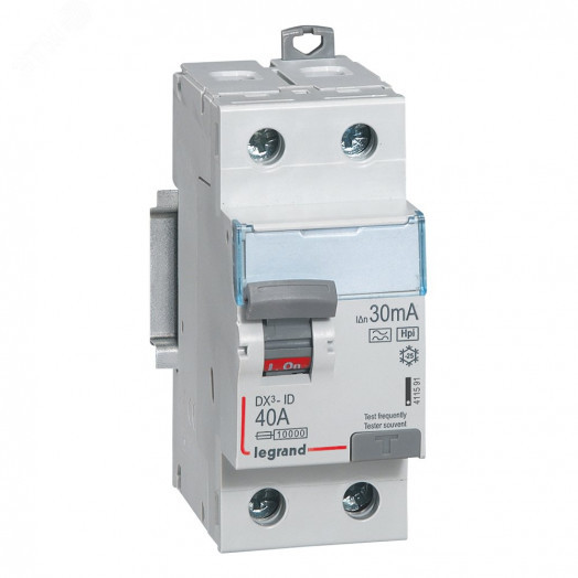 Выключатель дифференциального тока (УЗО) DX3 2П 40А Hpi 30мА