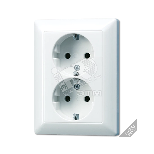 Розетка штепсельная SCHUKO 16A 250V сдвоенная слоновая кость