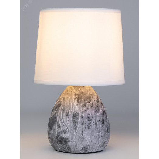 Настольная лампа Rivoli Damaris 7037-501 1 * Е14 40 Вт керамика черно-белая с абажуром