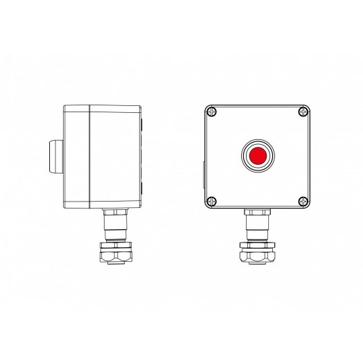 Взрывозащищенный пост управления из алюминияCPE-A-12-(1xP1R(11))-1xKAEPM2MHK-20(C)1Ex d e IIC Т5 Gb / Ex tb IIIC T95°C Db IP66
