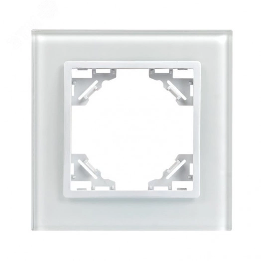 Минск Рамка 1-местная стеклянная белая EKF Basic