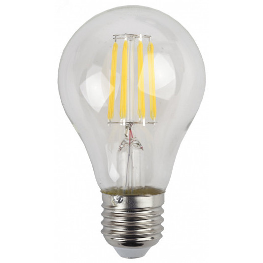 Лампа светодиодная филаментная F-LED A60-9W-827-E27 (филамент, груша, 9Вт, тепл, Е27) ЭРА (10/100/1500) ЭРА