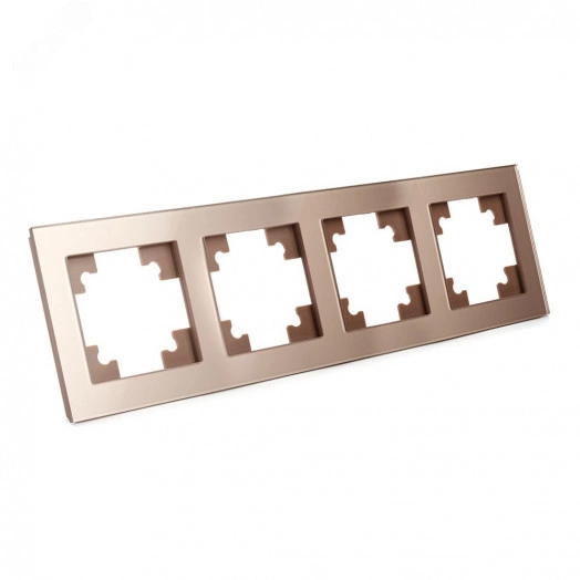 Рамка четырехместная горизонтальная, серия Катрин, шампань, Stekker