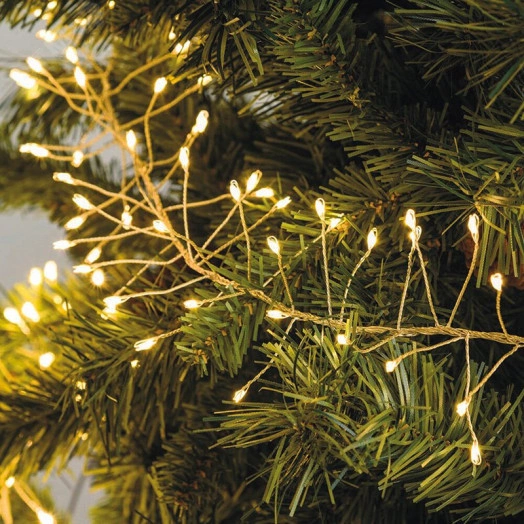 Гирлянда роса Фейерверк с трансформатором 20 м, 1000 LED, теплое белое свечение