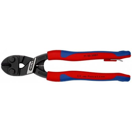 Болторез компактный CoBolT резка - мягкая проволока 6мм проволока средней твердости 52мм твердая проволока 4мм рояльная струна (HRC 59) 36мм L=200мм двухкомпонентные рукоятки крепление для страховки черный блистер