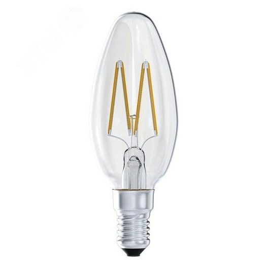 LED 4вт Е14,B35,белый,свеча,прозр.СДФ-4-3 Лисма