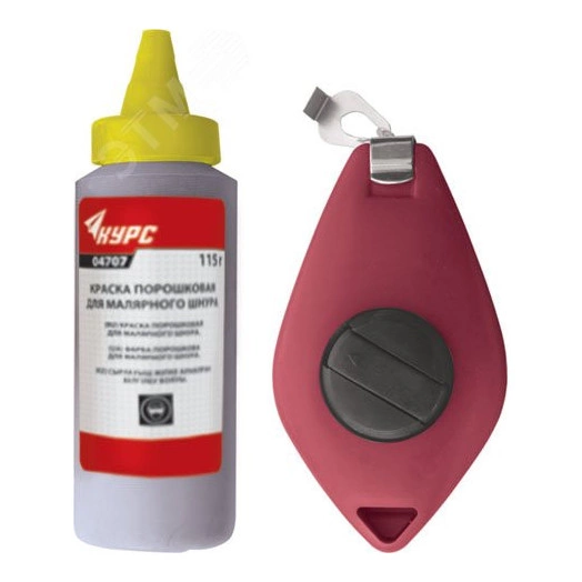 Шнур малярный отбойный, ABS пластиковый корпус 30 м + краска разметочная 115 гр