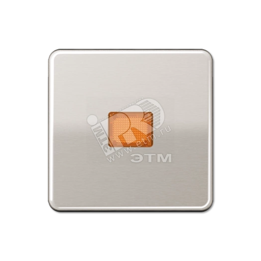 Клавиша с оранжевым окошком для выключателя с подсветкой  платина