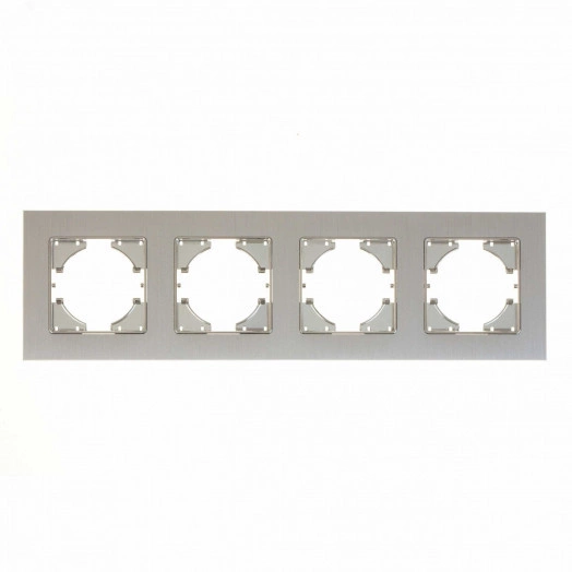 UGRA рамка 4-местная, алюминий,  серебро.