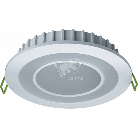 Светильник светодиодный ДВО-9вт 4000K 750Лм со светодиодной зеленой подсветкой 3вт