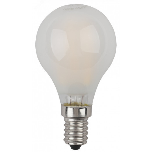 Лампа светодиодная F-LED P45-9w-840-E14 frost  (филамент, шар мат, 9Вт, нейтр, E14) (10/100/3600) ЭРА