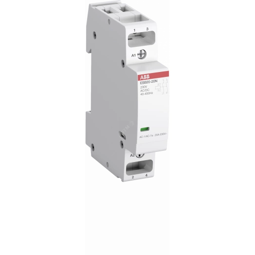Контактор ESB20-11N-01 модульный (20А АС-1, 1НО+1НЗ), катушка 24В AC/DC