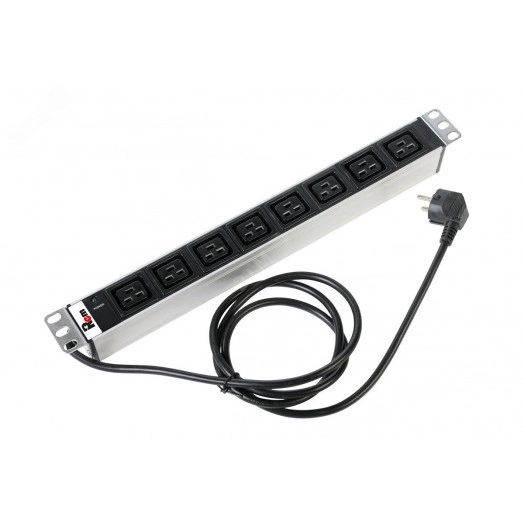 Блок розеток Rem-16 с индикатором 8 IEC 60320 C19 16A 19' шнур 3 м